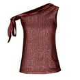 thumbnail image 6 of fatyb Womens Sparkly Sequin Tank Tops Glitter One Shoulder Dressy Tops Sleeveless Club Party Shirts, 6 of 6