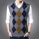 thumbnail image 2 of Nueva marca de moda, suéter sin mangas, jersey para hombre, chaleco con cuello en V, jerséis ajustados, patrones de tejido, ropa informal de otoño para hombres, 2 of 5