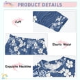 thumbnail image 3 of FORMRS Long Sleeve Top and Pants Pajama Set for Niños 2-Piece Sleepwear, Sizes 18M-8Y, Floral Ocean Waves, 3 of 6