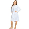 thumbnail image 2 of Lati Fashion Fleece Women Nightgown Sleepwear Pajamas Female Long Sleeve Sleep Dress Nightshirt Blue M, 2 of 4