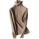 thumbnail image 5 of Suéter de lana, suéter de cuello alto para mujer, suéter suelto con cuello de pila, otoño e invierno, camisa cálida de fondo, top corto, 5 of 5
