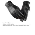 thumbnail image 7 of harmtty Winter Cycling Gloves Men Women Black Faux Leather Wind Resistant Gloves Warm Fleece Lined Gloves for Driving Outdoor Activities, 7 of 7
