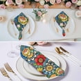 thumbnail image 3 of Boho Colorful Floral Cloth Napkins, Spring Flower Botanical Sunflowers Plant Washable and Reusable Dinner Napkins Set of 6, Table Napkin for Kitchen Party Birthday Wedding Hotel Housewarming 20"x20", 3 of 9