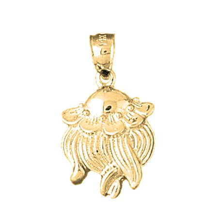 18K Yellow Gold Octopus Pendant - 24 mm