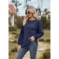 thumbnail image 2 of PTHTECHUS Womens Long Sleeve Tops Crew Neck Casual Fall Long Sleeve Sweatshirts Tunic Tops Lightweight Pullover, 2 of 7