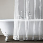 Wideskall 70" x 72" inch Vinyl Magnetized Shower Curtain Liner Frosted Clear w/ 3 Magnets