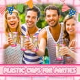 thumbnail image 4 of 100 Pcs 16 oz Disposable Pink Plastic Cups,Neon Glowing Plastic Party Cups,Bulk Pink Clear Wine Glasses for Valentines Birthday Wedding Bachelorette Party, 4 of 4