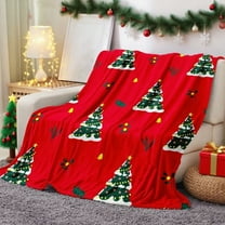 Xuniizn Christmas Blanket for Couch, Soft Christmas Throw Blanket, Warm Thicken Flannel Sherpa Blanket Microfiber Machine Washable for Bedroom, Fleece Blanket, Christmas Decorations for Home