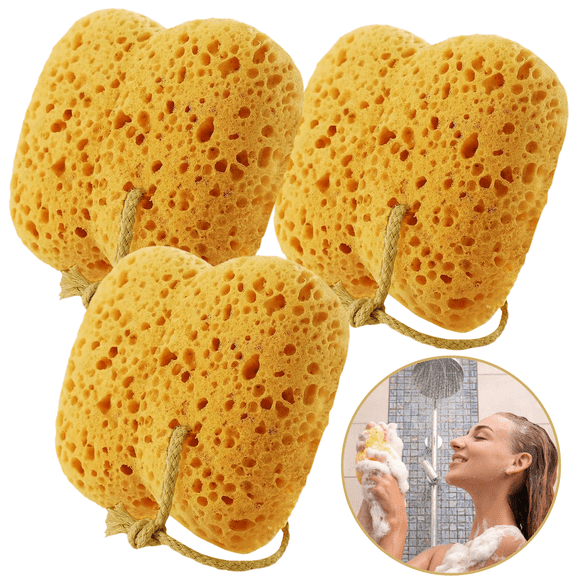 ComfiTime Exfoliating Bath Sponge 3Pack, Soft Foam Shower Body Sponge for Men / Women / Kids, Rich Lather Back Wash Sponge, Gentle Exfoliating Body Scrubber, Deep Cleansing, Quick-Drying