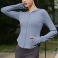 thumbnail image 4 of Delliss Womens Sun Protection Hoodie Jacket Full Zip Thumb Hole Slim Fit Clothing, 4 of 7