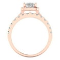 thumbnail image 4 of 2.01 ct Brilliant Princess Cut Moissanite 14k Rose Gold Halo Solitaire with Accents Engagement Bridal Wedding Ring Band Set size 7.75, 4 of 7