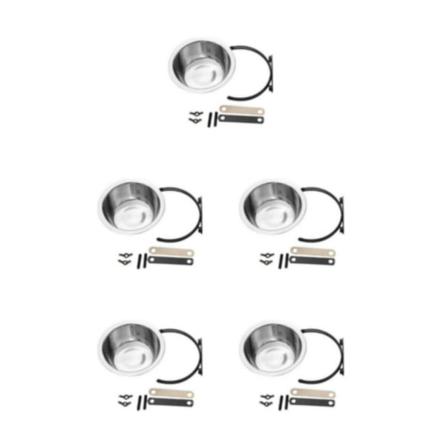 mmirethe Bol de Nourriture en Acier Inoxydable Robuste et Durable pour Animaux de Compagnie en Acier Inoxydable Est 13CM 5Set