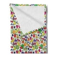 thumbnail image 2 of Vegan Soft Flannel Fleece Throw Blanket, Colorful Hand Sketched Pattern with Various Different Fruits Freshness of Summer, Cozy Plush for Indoor and Outdoor Use, 50" x 60", Multicolor, by Ambesonne, 2 of 5