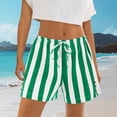 thumbnail image 2 of Flowy Athletic Shorts for Womens Striped 7" Lightweight Beach Shorts Lace-Up Elastic Waist High Waisted Sweatpants Knee Length Athletic-Fit Shorts Light Breathable Summer Gym Pants, 2 of 7