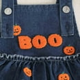 thumbnail image 5 of qiiinnHk Halloween Baby Girl Outfit Denim Jeans Romper Pumpkin/Ghost Onesie Overall Bodysuit First Halloween Girl Clothes 6-12 Months,Orange, 5 of 7