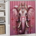 thumbnail image 5 of 4Pcs Shower Curtain Set with Rugs Cute Boho Elephant Rug Toilet Lid Cover And Non-Slip U Shape Mat Abstract Art Cute Funny 12 Hooks for Bathroom Decor 72inch X 72inch, 5 of 8
