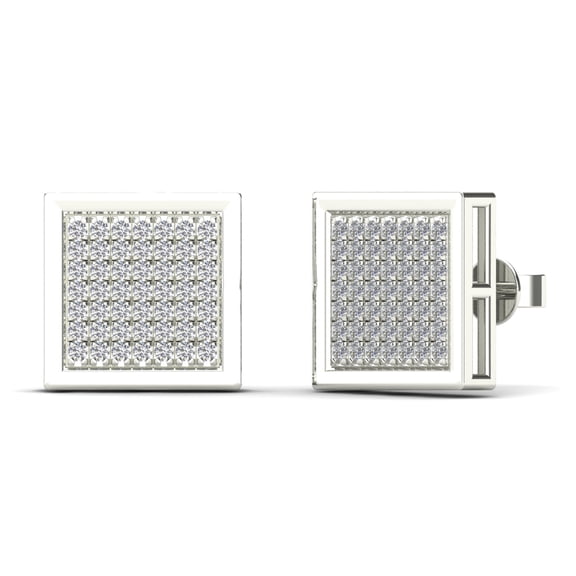 aaXia 14K White Gold 1/4ct. TDW Diamond Square Stud Earrings (H-I, I1-I2)