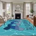 thumbnail image 2 of Area Rug 60×96in, Blue Water Ripples Floor Carpet Living Room Rug, Gradient This Way to The Pool Non-Slip Welcome Mat Indoor Rugs for Bedroom Dining Room, 2 of 9