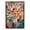 Brown, variant on Kate and Laurel Sylvie Sunset Fiesta Framed Canvas Wall Art by Leah Nadeau, 23x33 Natural, Decorative Abstract Art Print for Wall