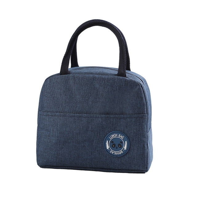 Cateissary Bolsa de lonchera aislada con cremallera de papel de aluminio de tela Oxford portátil impermeable Almacenamiento y organización del hogar azul