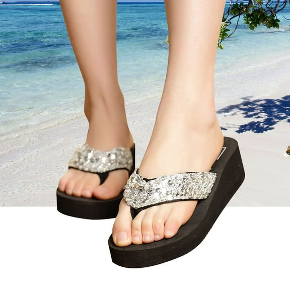 WHAMVOX  Plataforma Sandalias De Mujer Beach Sandals Women Dressy Woman Silver