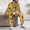 thumbnail image 5 of Mens Pajamas Set, Romantic Elegant Sunflower Button Down Long Sleeve Loungewear Sleepwear Pjs sets for Men, 5 of 5