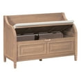 thumbnail image 3 of Ottoman Bench with Storage Solid Wood Entryway Multifunctional Removable Cushion Storage Bench with Safety Hinge, 3 of 6