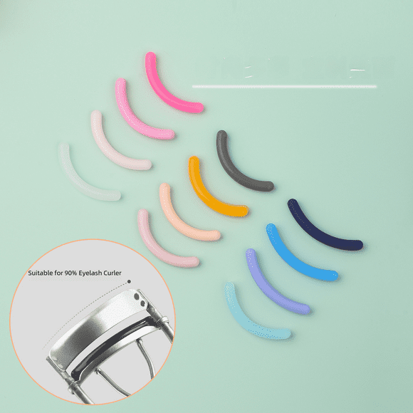 Rizador de pestañas con tira de silicona, tapete de repuesto de alta elasticidad, tira adhesiva, rizador de pestañas con tira adhesiva