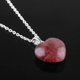 thumbnail image 6 of Gempires Red Strawberry Quartz Heart Necklace, 20mm Heart Pendant, Handmade Jewelry, 20 inch Silver Plated Adjustable Chain, 6 of 6