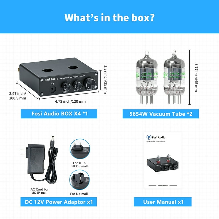 Fosi Audio BOX X1-MM Phono Preamp with AUX Headphone Output