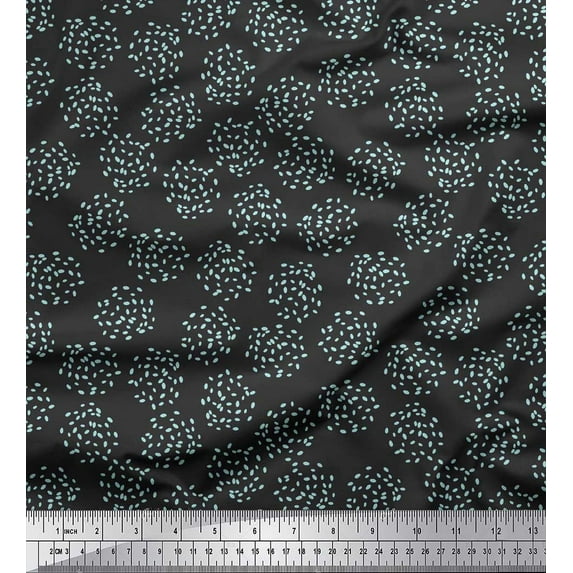 Soimoi Gray Silk Fabric Dot Abstract Print Fabric by the Yard 42 Inch Wide