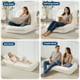 thumbnail image 3 of Oversized Human Dog Bed Chair for Adults & Pets – Adjustable 5-Position Chenille Lounge Sofa with Soft Pillows – Collapsible Lazy Floor Lounger for Reading, Nap, Living Room,Bedroom – Chenille | Beige, 3 of 8