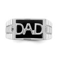 thumbnail image 4 of Auriga Fine Jewelry 14K White Gold Polished and Satin Onyx and Diamond DAD Men's Ring for Men Size 10 (0.01ct, Clarity- I2), 4 of 5