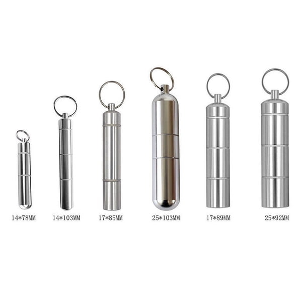 Un recipiente versátil con múltiples compartimentos para palillos de dientes, hisopos de algodón, medicamentos y artículos pequeños, con un sello impermeable para mantener el contenido seco.