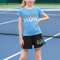 thumbnail image 6 of Kids Sport Outfit Sets Unisex Boys and Girl 2 Piece Shirts Suits Short Sleeve T Shirts and Elastic Shorts Children's Sportwears Set Home Casual Outfit Lightweight, Breathable Quick-Drying, 6 of 7