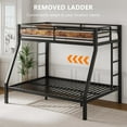 thumbnail image 5 of Metal Bunk Bed Twin Over Full for Adults & Kids, Industrial Bunkbeds Heavy Duty Bed with Safety Guardrail & Ladders,Retro, 5 of 8