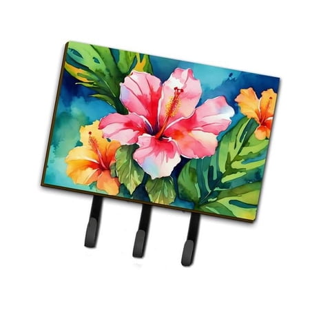 Hawaii Hawaiian Hibiscus in Watercolor Leash or Key Holder 6 in x 9 in