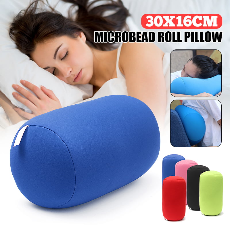 Mini Microbead Back Cushion Roll Throw Pillow Travel Home Sleep Neck Support 1x 