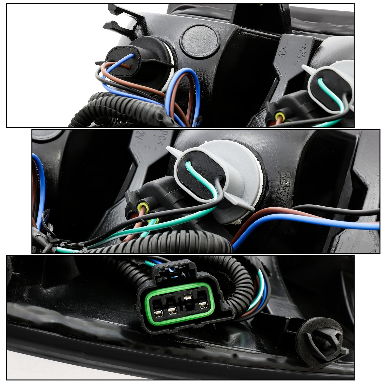 HOUGEET Tail Lights Assembly for Chevy Silverado 1500 2500 3500 2500HD 3500HD 2007-2014 Rear Brake Turn Signal, Black border, Rear Left Drive Side