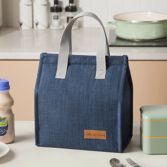 Back to School Savings! HBBKVI Insulated Lunch Bag for Women/Men, Leakproof Cooler Food Lunch Containers Reusable High Capacity Lunch Tote Bags for Work, School, Camping, Travel, Picnic (Navy)