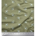 thumbnail image 1 of Soimoi Japan Crepe Satin Fabric Stripe & Stork Bird Print Fabric by the Yard 42 Inch Wide, 1 of 1