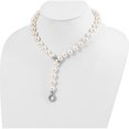 thumbnail image 2 of Sterling Silver Majestik Rhod-Plated 12-13 Wht Shell Cz Fancy Clasp Neckl Made In Canada qmjn122w-18.5, 2 of 5