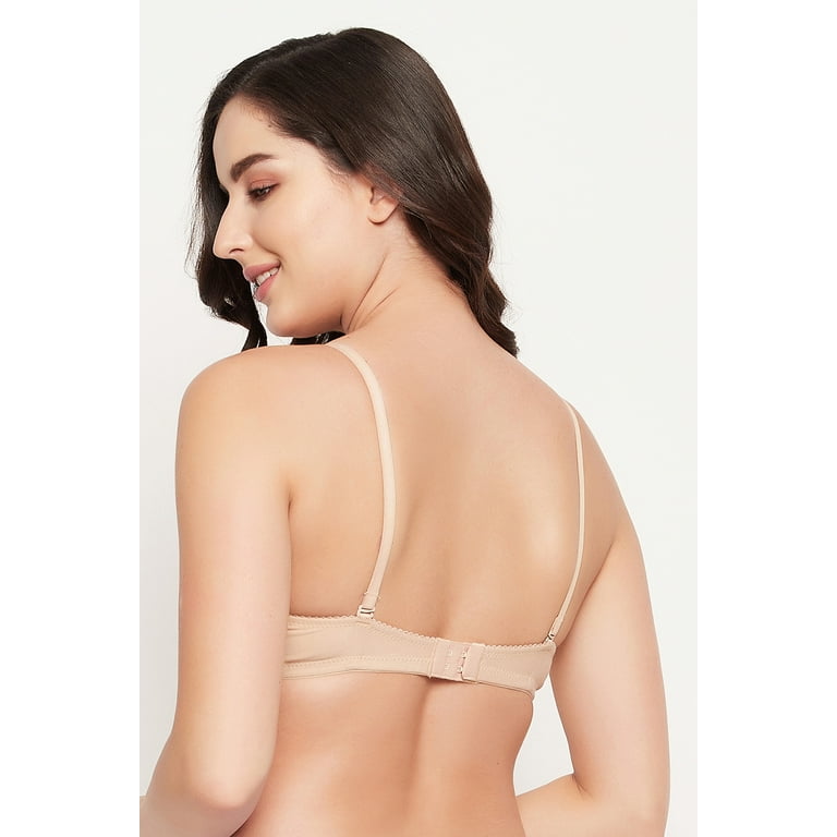 Nude cotton push-up bra
