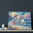 thumbnail image 3 of Naloa Dolphin Rainbow Horse Print Canvas Bathroom Wall Art,Bathroom Wall Art Decoration, Canvas Poster Prints,Decorative Paintings for Living Room, Bathroom, Kids Room, 3 of 6