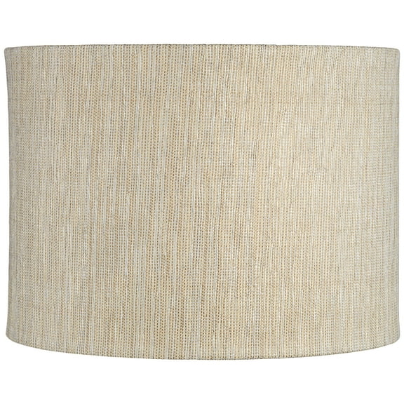 Springcrest Gold and Silver Plastic Weave Medium Drum Lamp Shade 15" Top x 15" Bottom x 11" High (Spider) Replacement with Harp and Finial