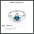 thumbnail image 6 of Gem Stone King 10K White Gold Ring Persian Blue Moissanite Diamond (0.86 Cttw), 6 of 6