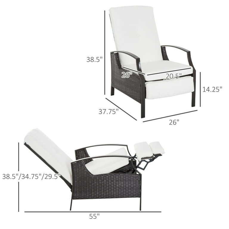 White wicker recliner deals