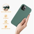 thumbnail image 3 of DTTO iPhone 12 Mini Case, Liquid Silicone Shockproof Cover [Enhanced Camera and Screen Protection] with Honeycomb Grid Cushion for iPhone 12 Mini, Midnight Green, 3 of 8