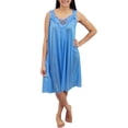 thumbnail image 1 of Venice Womens' Silky Looking Embroidered Nightgown 06 Large Light Blue, 1 of 5