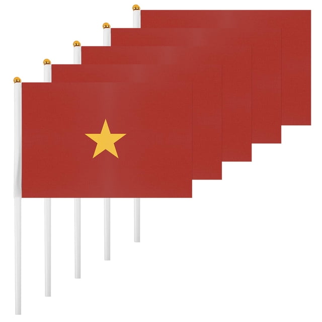 Banderas de Vietnam ASUNO, paquete de 20, 14 x 21 cm, poliéster